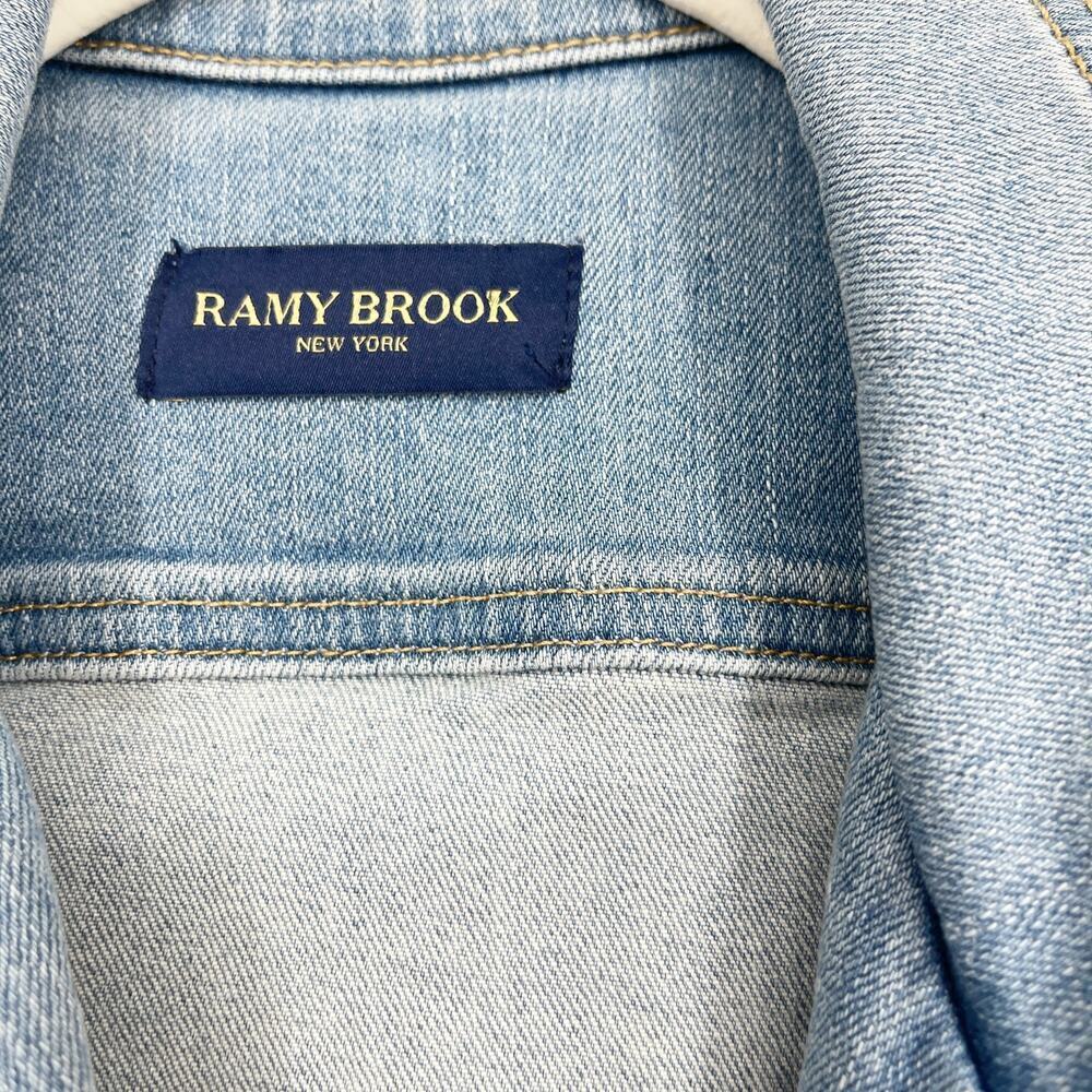 Ramy Brook Hedi Denim Mini Dress Button-Front Light Wash Y2K 90s Brittney - Picture 8 of 14